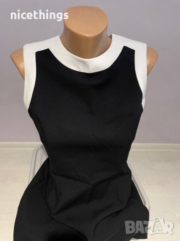 Рокля черно с бял кант