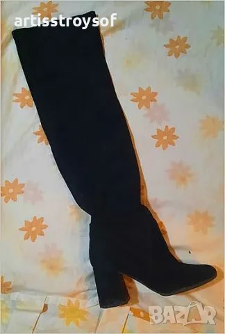 италиански чизми,естествен велур,номер 37,5, снимка 6 - Дамски ботуши - 48427651