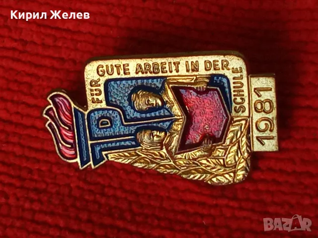 1981г. За ДОБРА РАБОТА в УЧИЛИЩЕ - Стара РЯДКА НЕМСКА ЕМАЙЛИРАНА УЧИЛИЩНА БРОНЗОВА ЗНАЧНА 30685, снимка 8 - Колекции - 37941731