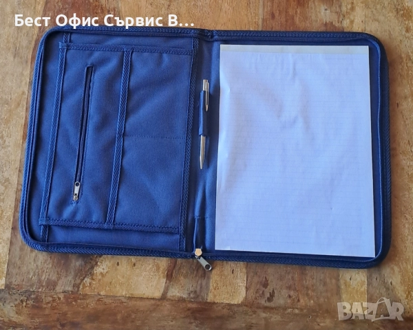 папка луксозна за документи с цип синя размер A4, снимка 2 - Ученически пособия, канцеларски материали - 52788839