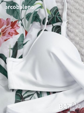 Дамски секси слинг бански от три части с мрежест принт и с висока талия, 11цвята, снимка 5 - Бански костюми - 40547286