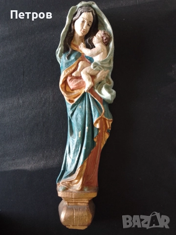 Богородица с младенеца дърворезба 40/11 см