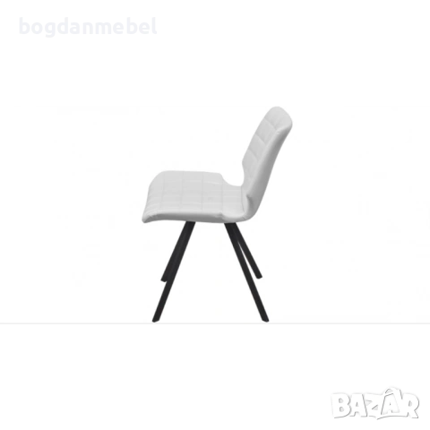 Трапезни столове, 4 бр, бели, изкуствена кожа, снимка 2 - Столове - 53175285