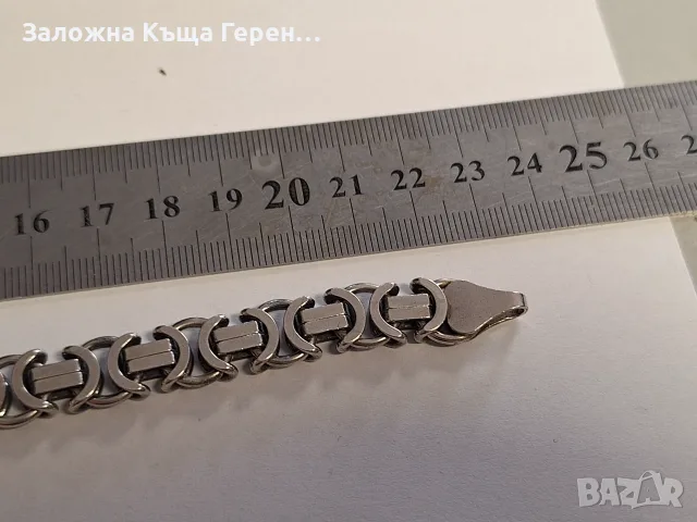 Сребърна гривна 38,84гр., снимка 3 - Гривни - 56177011