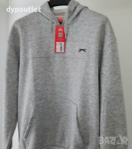 Slazenger SL OTH FLC - Мъжки суичър с качулка, сив, размер - M., снимка 3 - Суичъри - 39572683