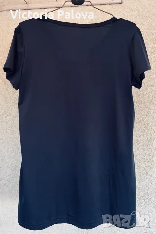 Дамска тениска за йога и фитнес TEAMPLAYER сивосиня размер М, снимка 5 - Тениски - 55964329