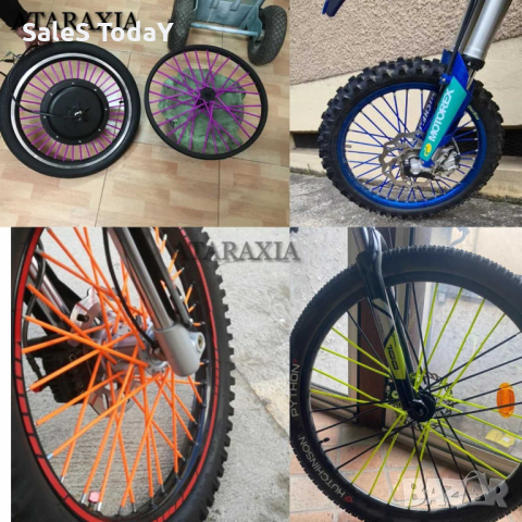 Декорация за спици, черни, 72 БР, снимка 4 - Аксесоари за велосипеди - 44823468