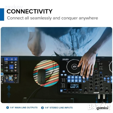 Gemini - 5-канален Bluetooth аудио миксер - USB, FX, фантомно захранване, снимка 3 - Друга електроника - 51988579