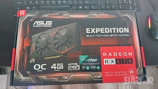 🔹 ASUS Radeon RX 570 Expedition 4GB GDDR5 – Отлично състояние