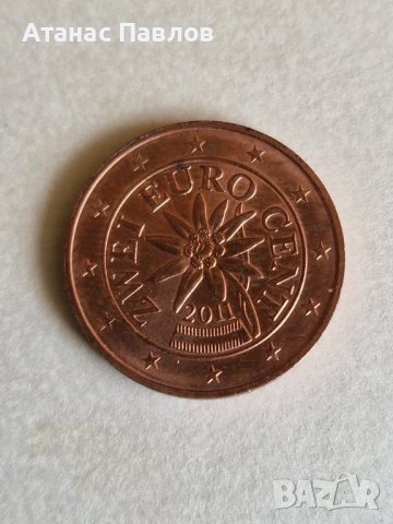 2 Евроцента Австрия 2011 г., снимка 1
