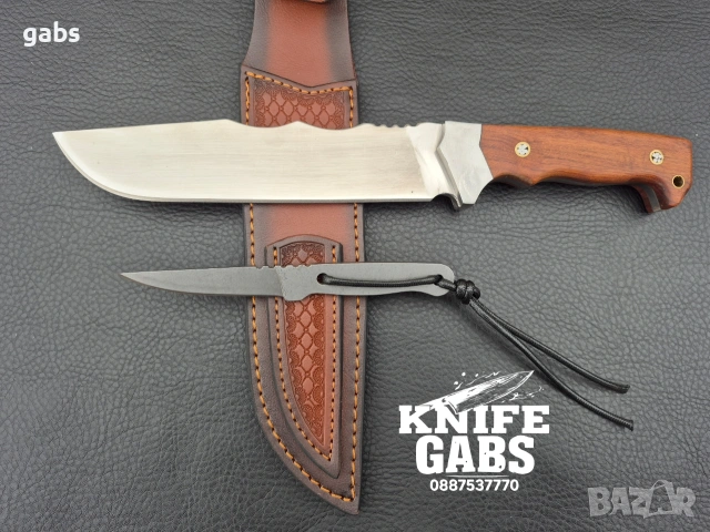 Уникален комплект от два ножа-масивен и компактен в една кания,LN437, снимка 3 - Ножове - 53176709