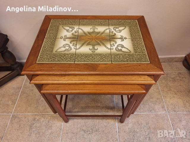 К - т три помощни масички с плочки , снимка 5 - Маси - 53774141