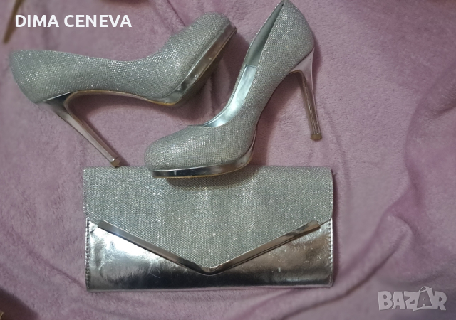 Официални , дамски обувки 39 комплект с клъч, снимка 4 - Чанти - 44535825