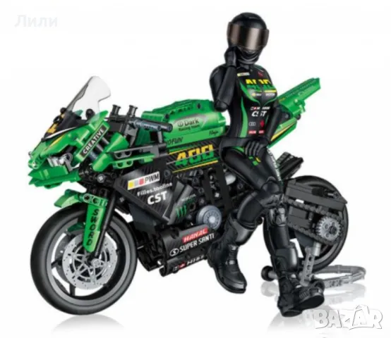 Яростен мотоциклет - Голям конструктор с 908 части и фигура, снимка 4 - Настолни игри - 47930342