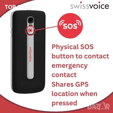 Нов SWISSVOICE S510-C Мобилен телефон за възрастни хора с докинг станция SOS Калъф, снимка 3 - Motorola - 49339194