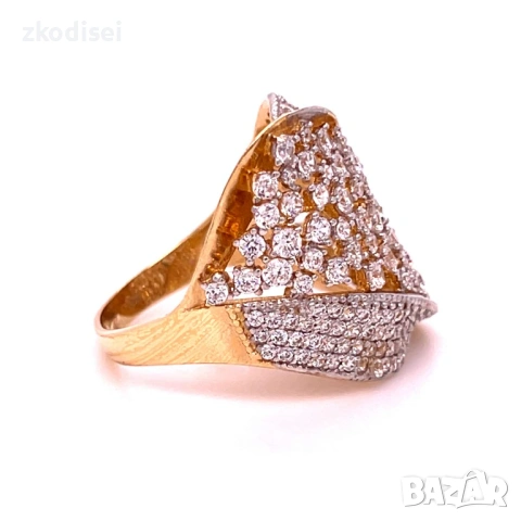 Златен дамски пръстен 6,26гр. размер:55 14кр. проба:585 модел:4831-1, снимка 3 - Пръстени - 53347160