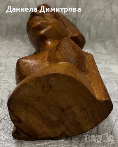 Бюст на африканска жена от дърво масив, снимка 7 - Статуетки - 50408724