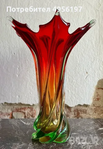 Ваза стъкло Murano , снимка 2 - Вази - 56182312