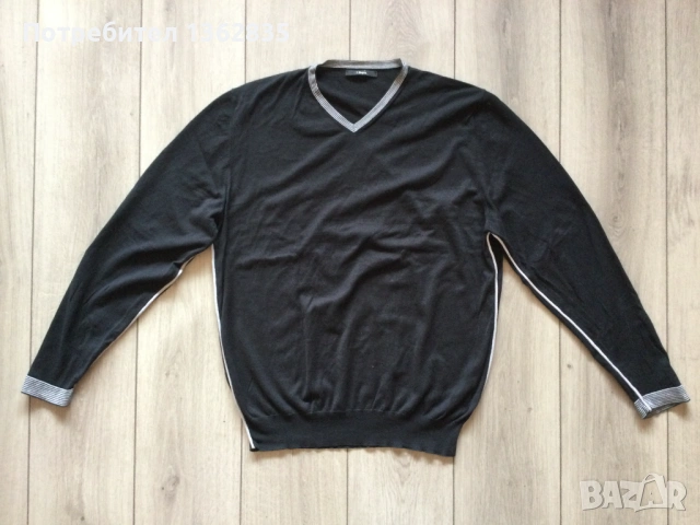 оригинален черен тънък пуловер ERMEGILDO Z ZEGNA размер XXL от Италия