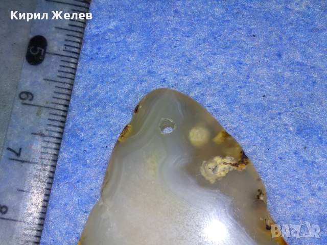 ОРФЕЕВ АХАТ СКЪПОЦЕНЕН АРТ МЕДАЛЬОН РЪЧНО ЮВЕЛИРНО ПОЛИРАН МНОГО КРАСИВ 44115, снимка 6 - Колиета, медальони, синджири - 44756293