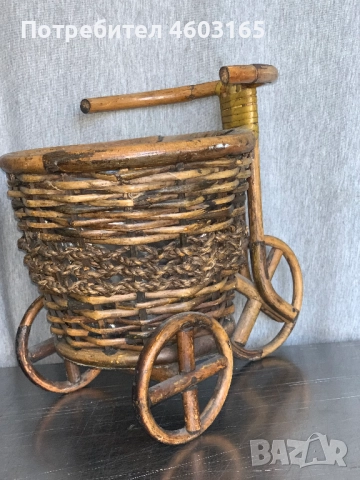  кошница за растения  от ратан велосипед, снимка 6 - Антикварни и старинни предмети - 52712293