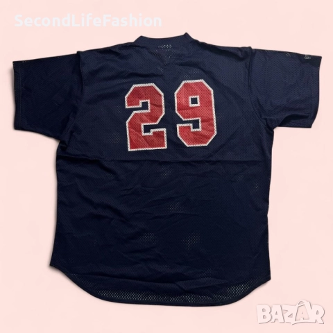 Винтидж тениска Majestic Mesh Jersey #29 2XL Произведено в САЩ Audioworks Athletic Рядка тениска, снимка 2 - Тениски - 52283038