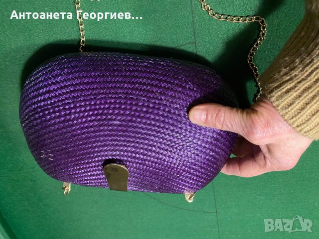 Дамска чанта лилава - тип кошничка, арт дизайн, снимка 5 - Чанти - 35981973