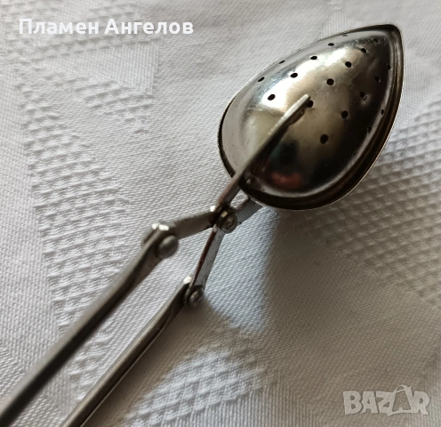 Винтидж Инфузер, Лъжичка, Цедка за чай, снимка 3 - Антикварни и старинни предмети - 53689015