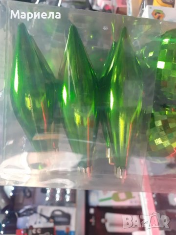 Комплект коледни украси за елха, Коледни украси в зелено 50 части, снимка 7 - Декорация за дома - 47765917