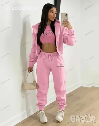 Дамски моден есенно-зимен комплект от три части, 10цвята , снимка 8 - Комплекти - 47636847