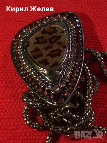 РЕТРО АРТ БИЖУ ВИНТИДЖ МЕДАЛЬОН ПОЗЛАТА КАМЪНИ КОЛИЕ АРТ НУВО 18572, снимка 12 - Колиета, медальони, синджири - 31196279