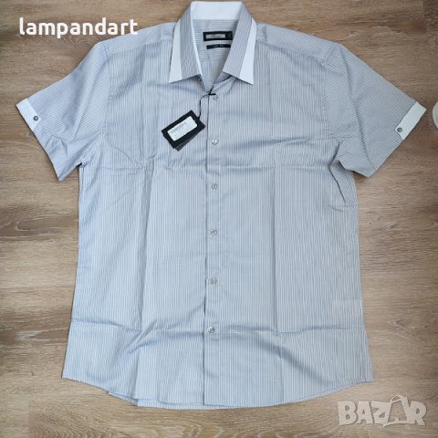 Риза на ситно райе голям размер, снимка 5 - Ризи - 35872661