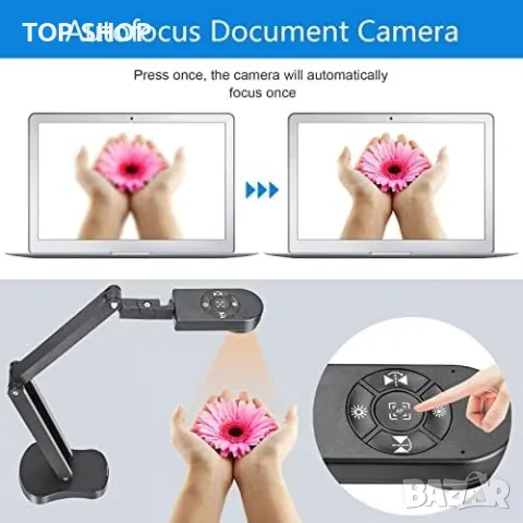 Нова USB уеб камера за документи преподаване дистанционно обучение, снимка 7 - Захранвания и кутии - 49641914