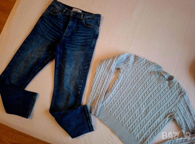 Дънки на Reservede с подарък колан и блуза на Reservede 10 евро, снимка 7 - Дънки - 53821640