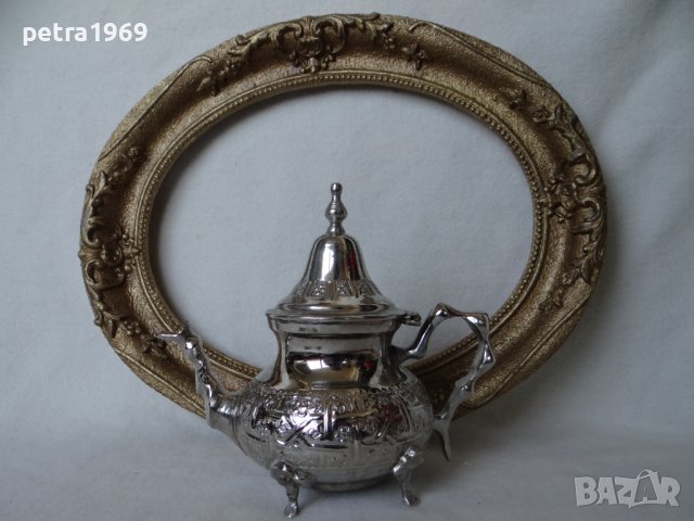 Посребрен чайник с маркировка, снимка 2 - Антикварни и старинни предмети - 41584172