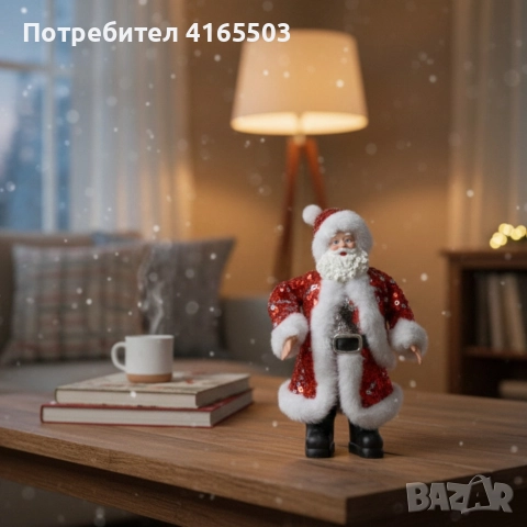 Декоративен дядо Коледа с пайети – Стилен акцент за всеки дом, снимка 2 - Декорация за дома - 52670655