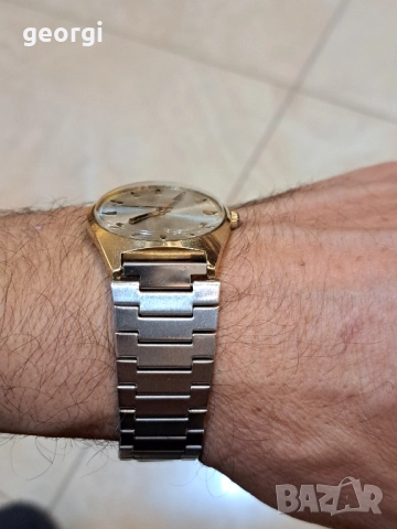 съветски позлатен часовник Poljot с метална верижка Полет , снимка 10 - Мъжки - 52668210