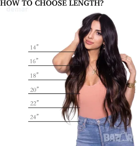 XDhair екстеншън от човешка коса 56 см, 100 грама, платинено русо #60, снимка 7 - Аксесоари за коса - 49334399