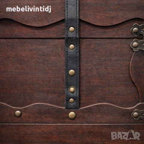 Антична дървена ракла с метални обкови, снимка 9 - Ракли - 53557755