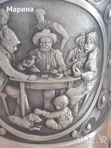 Халба от калай, 1300 мл.,  Antik*Vintage#33, снимка 4 - Антикварни и старинни предмети - 47606731