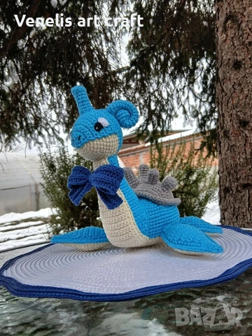 Покемон Лапрас/ Pokemon Lapras Плетена играчка , снимка 2 - Колекции - 53579620