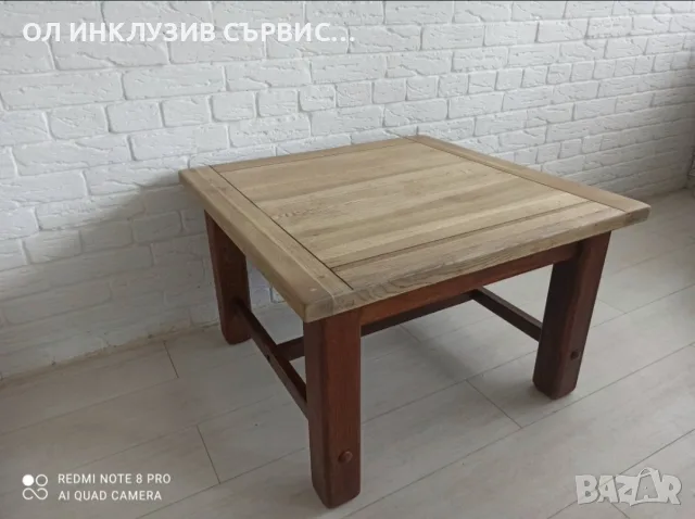 Рустикова холна маса от дъб РАЗПРОДАЖБА, снимка 6 - Маси - 56393510