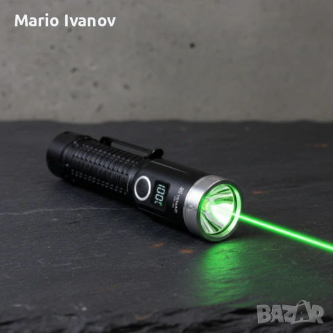 LED фенер YEMAO YM-F701 със зелен лазер - USB и дисплей, снимка 3 - Друга електроника - 53379146