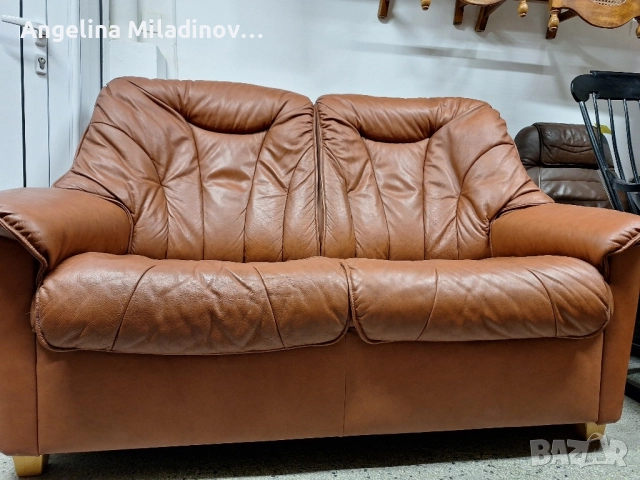 Диван двойка естествена кожа , снимка 5 - Дивани и мека мебел - 52065595
