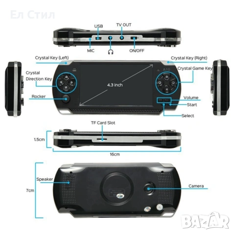 Конзола за игри с 8 GB памет, 4,3 инча дисплей PSP21, снимка 5 - Други игри и конзоли - 53866654