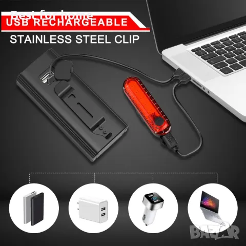 Преден и заден LED фар за велосипед  EBUYFIRE, снимка 3 - Части за велосипеди - 49739833