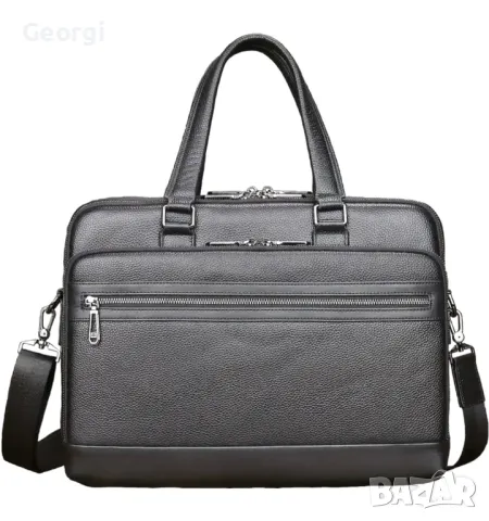 Премиум, Луксозна и Елегантна Бизнес чанта (за лаптоп 15,6”) Естествена върхова кожа!, снимка 9 - Чанти - 49279020