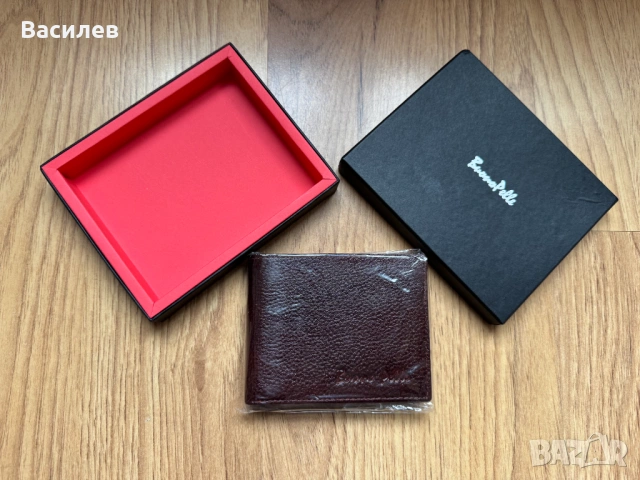 Buono Pelle нов мъжки портфейл портмоне естествена кожа с кутия внос Англия, снимка 4 - Портфейли, портмонета - 43771944