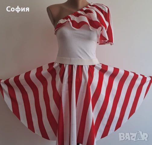 Клоширана рокля(много разкроена),р-р С-М, снимка 1