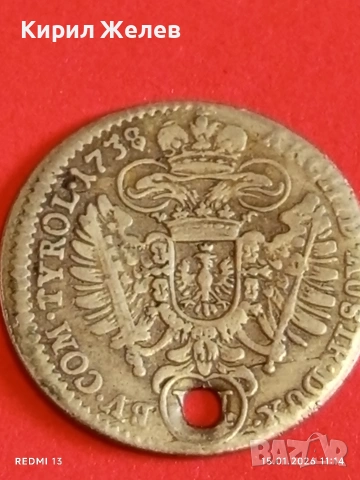 Сребърна монета 6 кройцера 1738г. Карл шести Австрия за КОЛЕКЦИЯ 52936, снимка 13 - Нумизматика и бонистика - 53106526